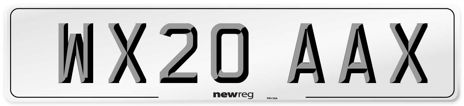 WX20 AAX Number Plate from New Reg